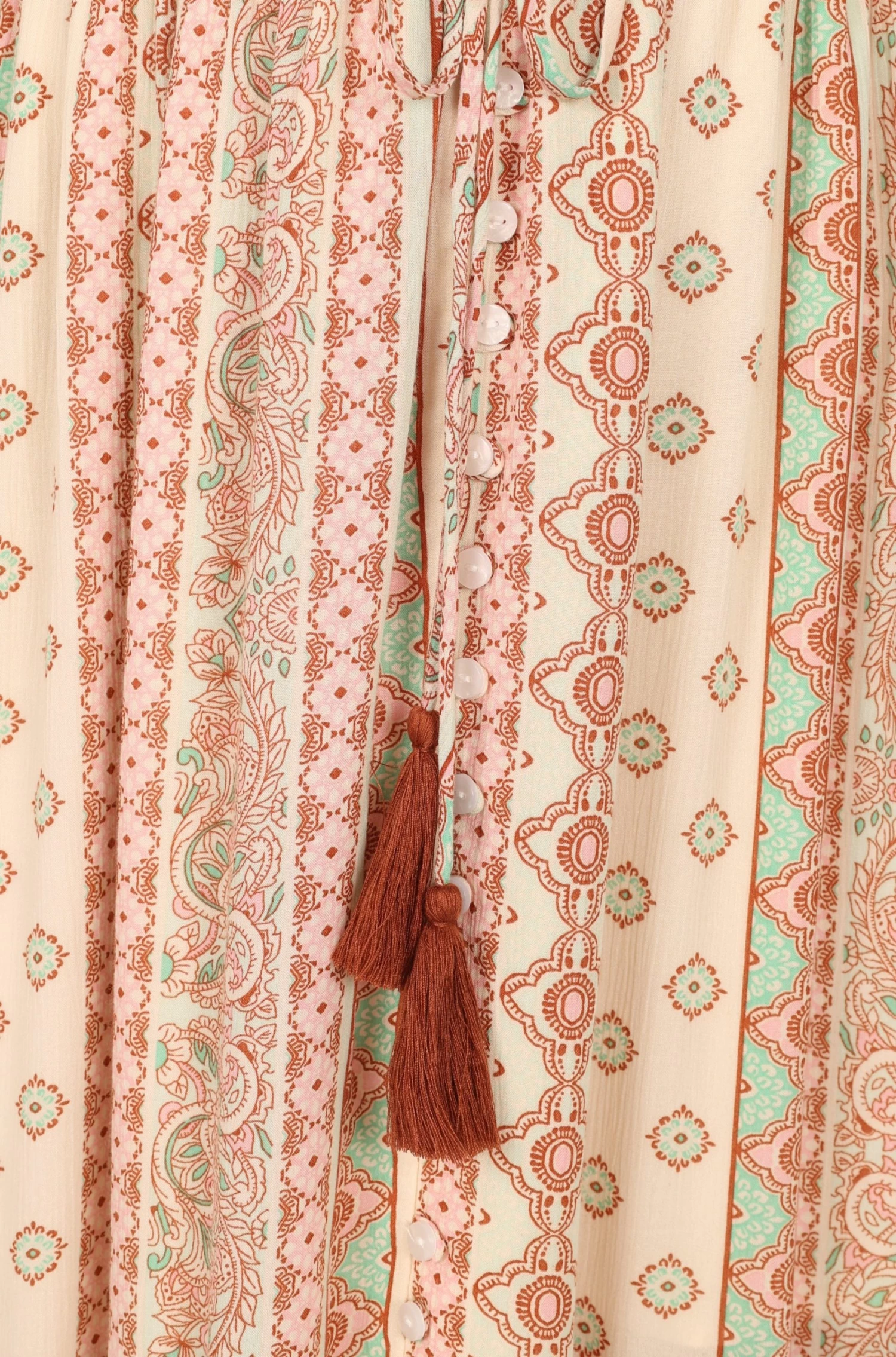 Halliday Strapless Midi Dress - Tan Print - Image 14