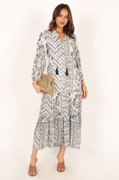 Harper Long Sleeve Maxi Dress - Seaside