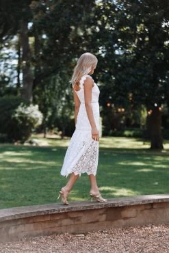 Harper Midi Lace Dress - White