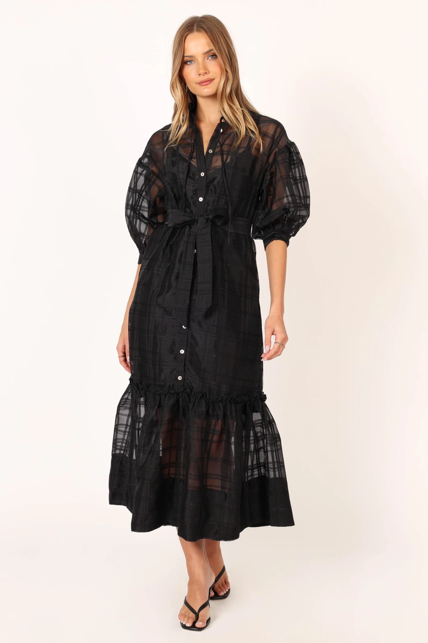 Izzy Long Sleeve Maxi Dress - Black - Image 2