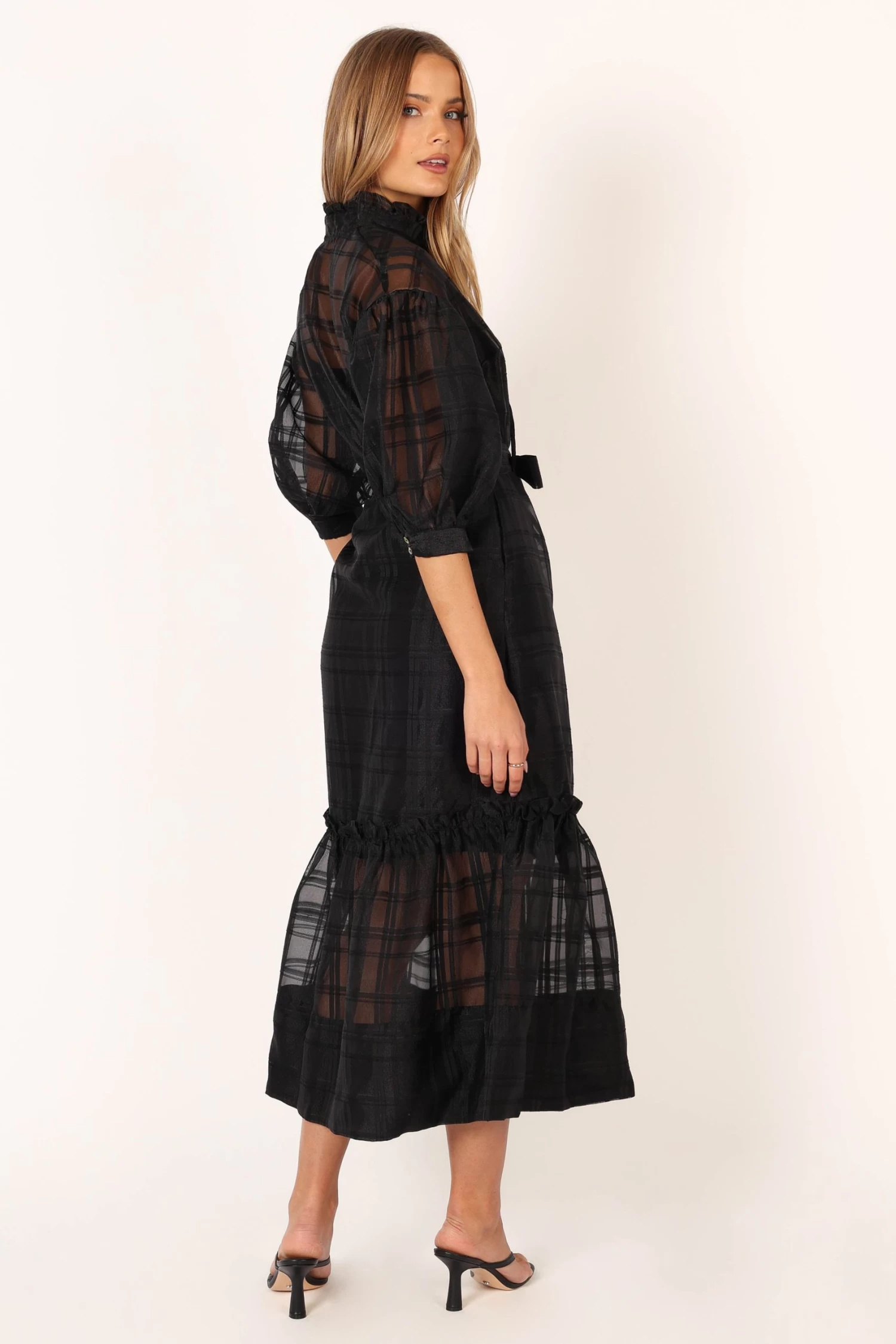 Izzy Long Sleeve Maxi Dress - Black - Image 7