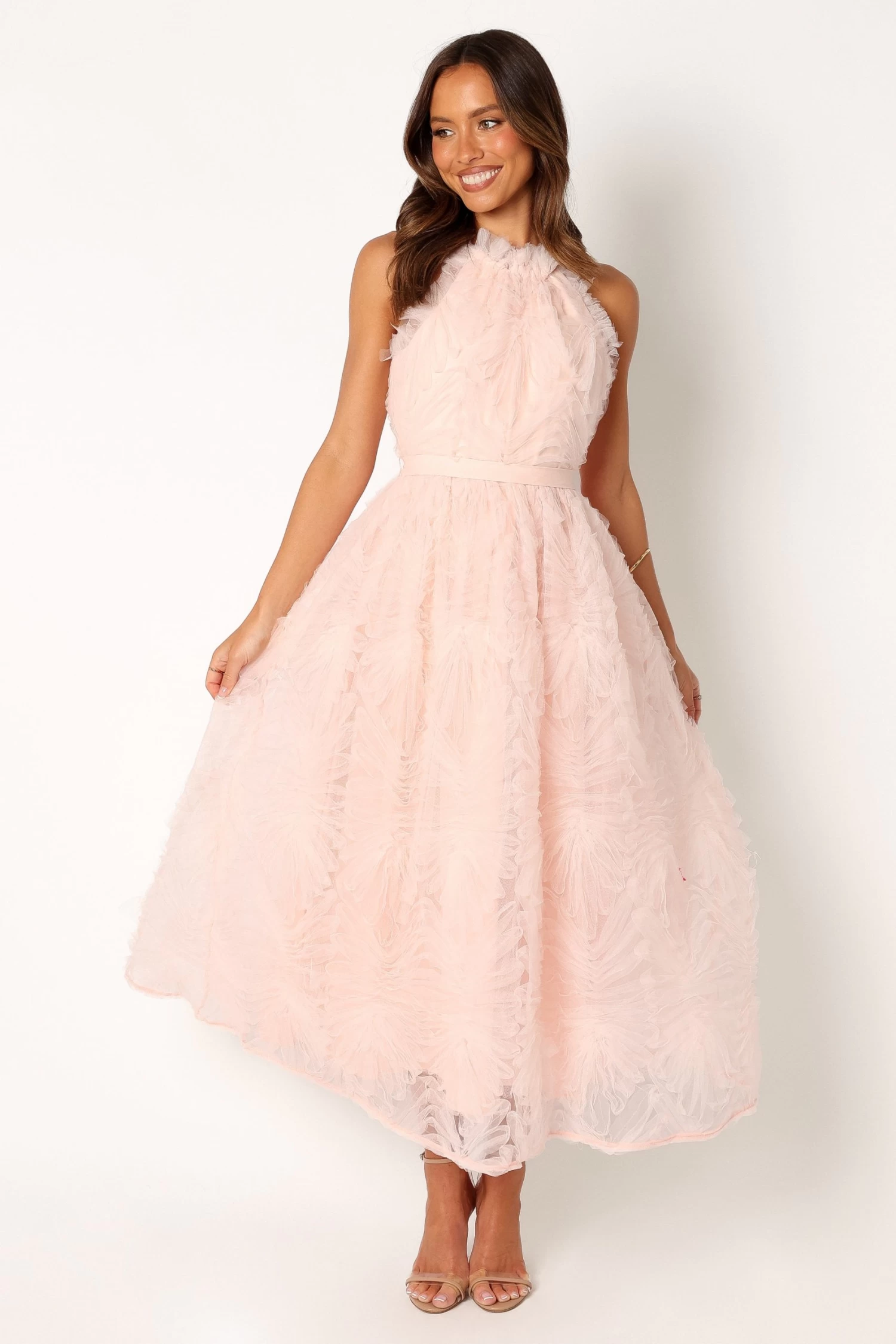 Kai Textured Midi Dress - Blush - Image 3