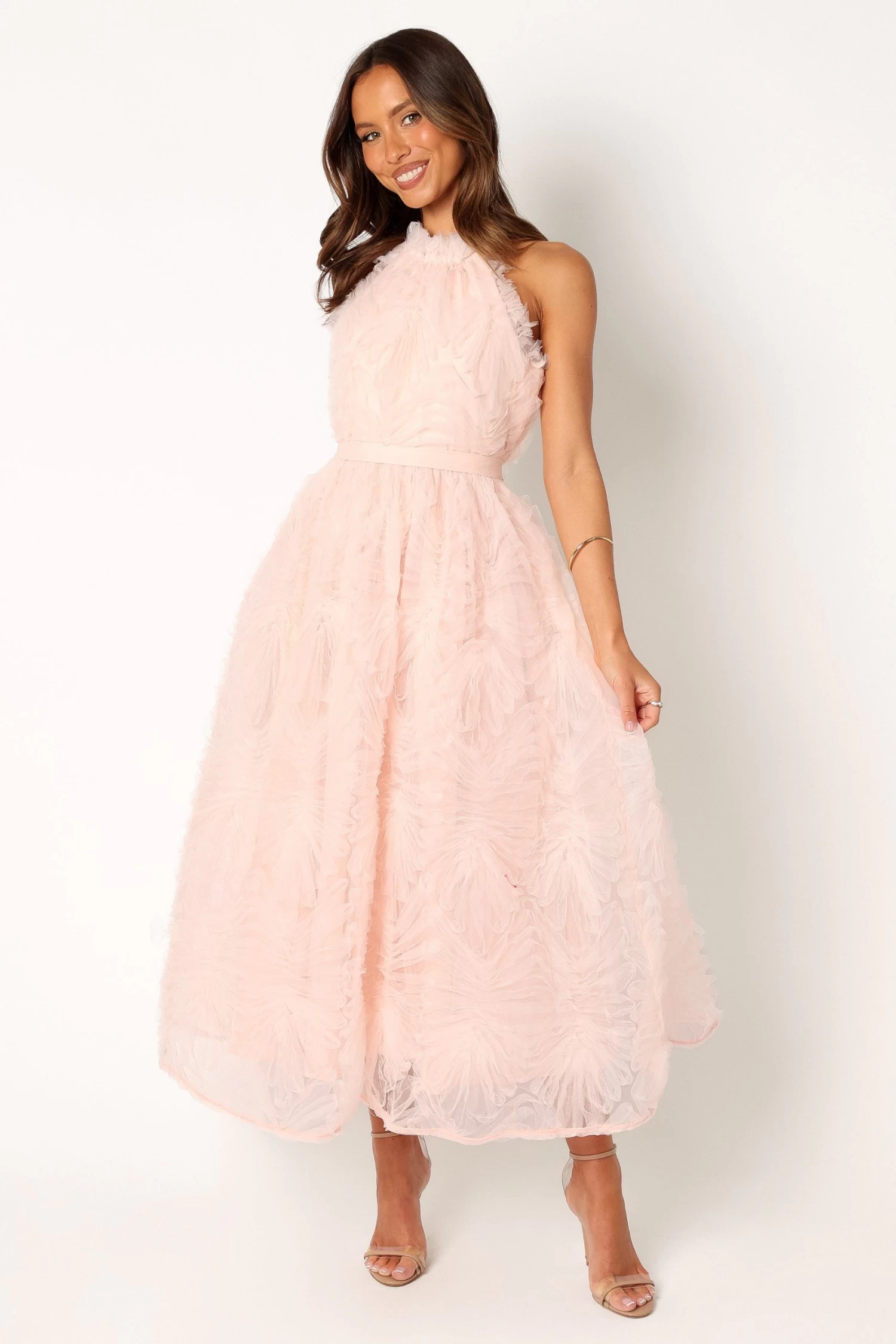 Kai Textured Midi Dress - Blush - Image 4