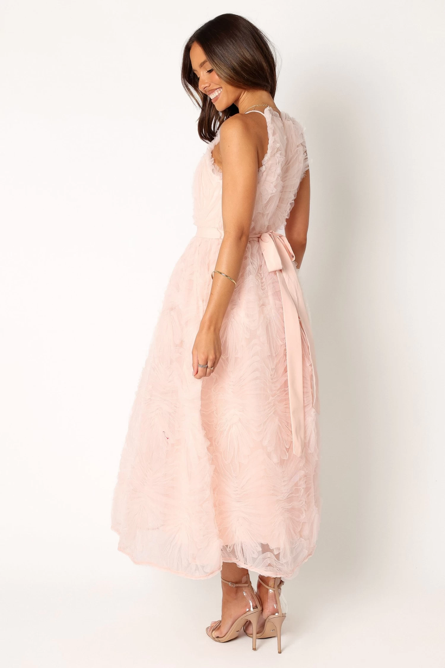 Kai Textured Midi Dress - Blush - Image 5