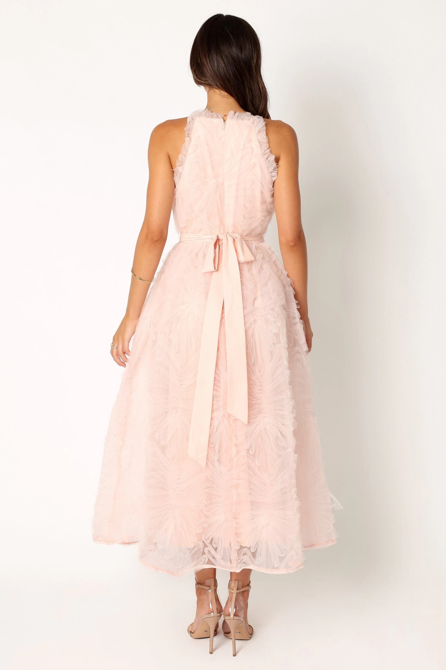 Kai Textured Midi Dress - Blush - Image 8