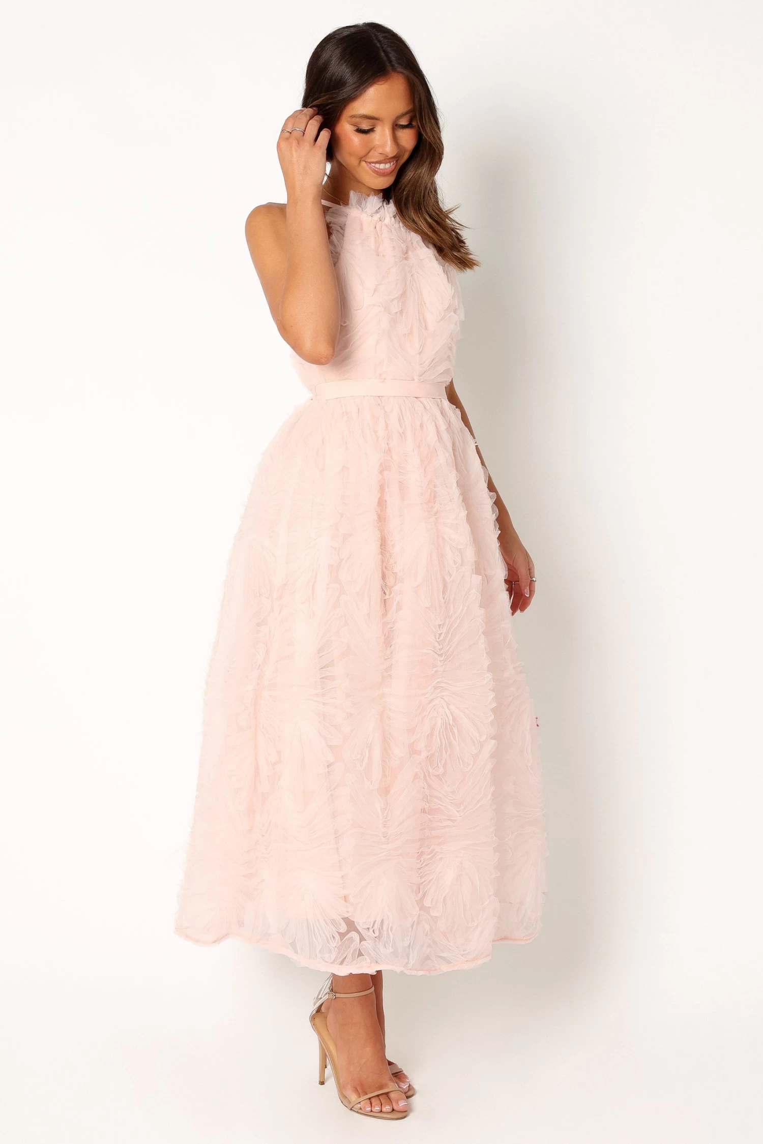 Kai Textured Midi Dress - Blush - Image 9