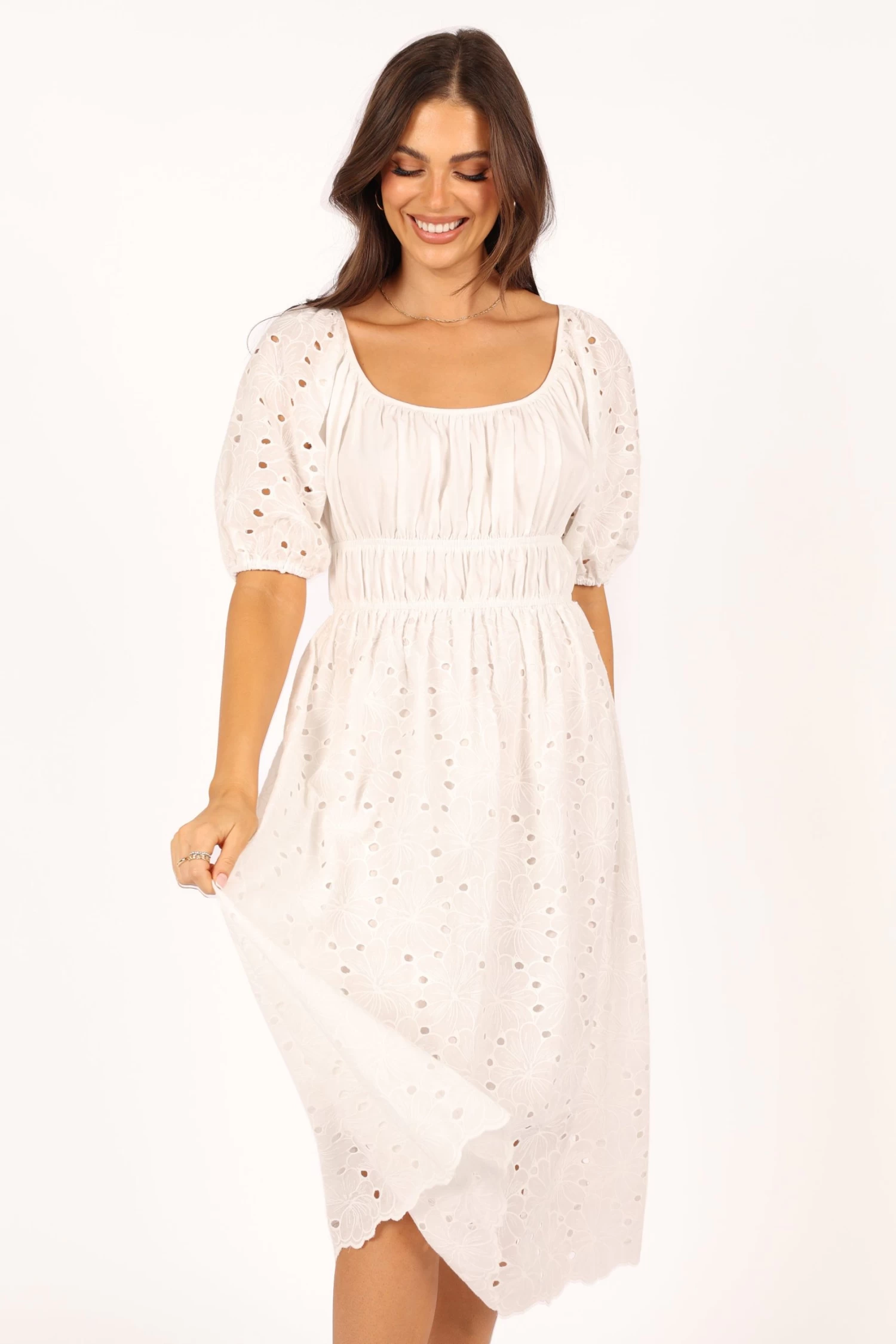 Lana Midi Dress - White - Image 3