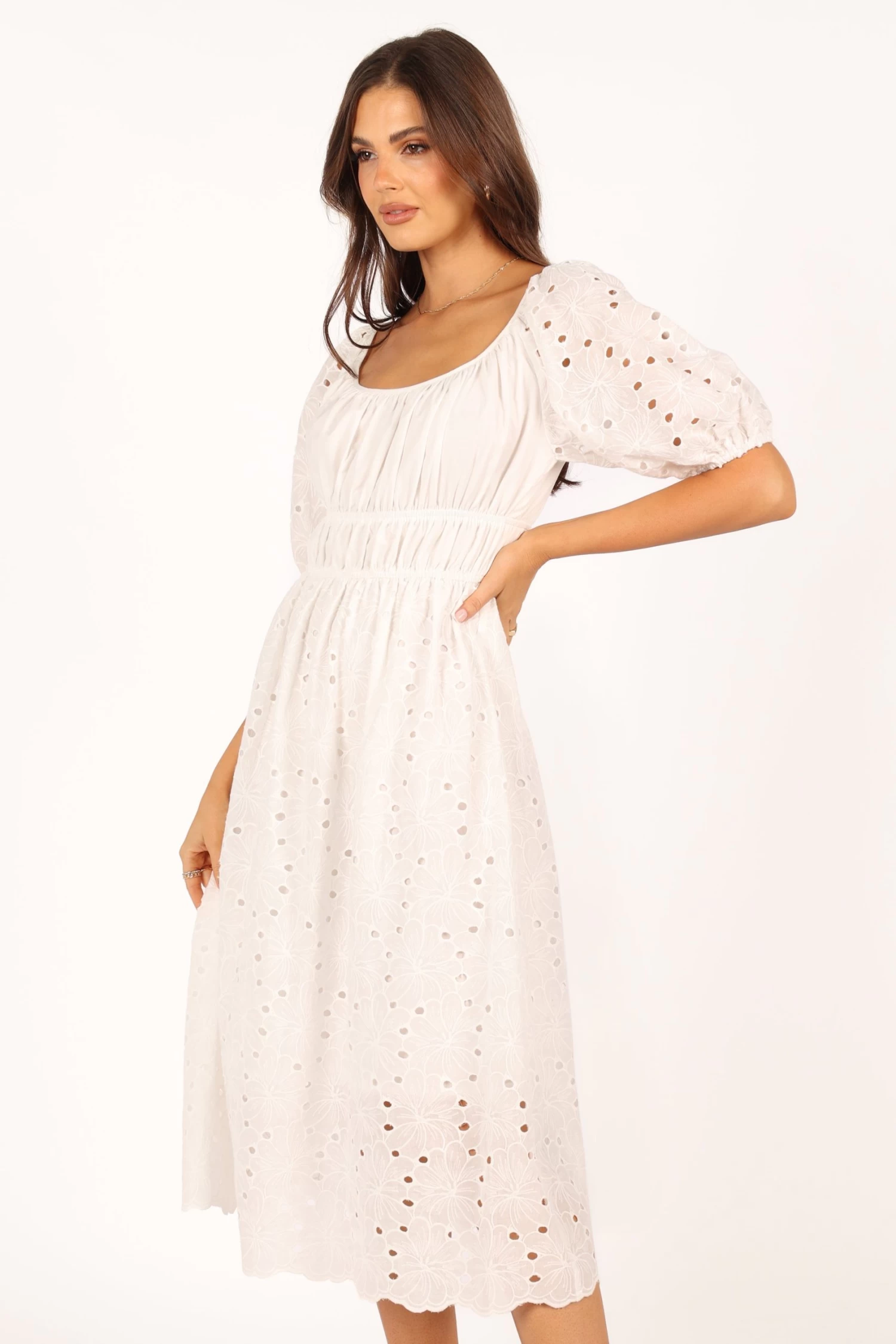 Lana Midi Dress - White - Image 7