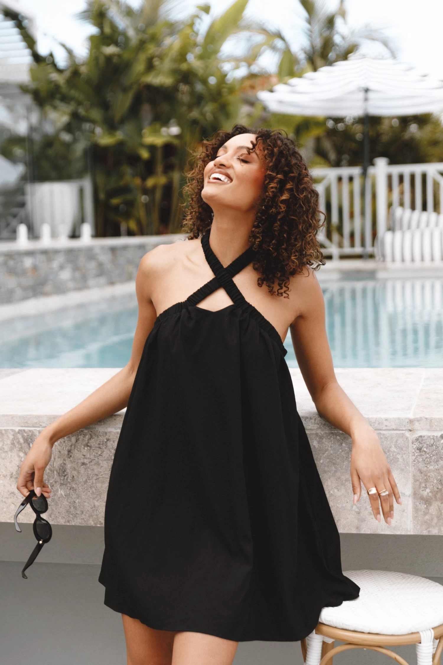 Lara Mini Dress - Black - Image 2