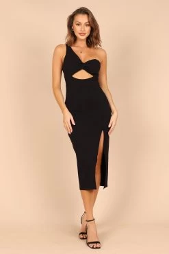 Larlan One Shoulder Dress - Black
