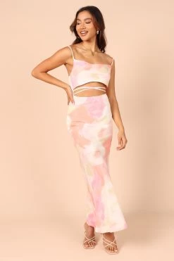 Leeza Cutout Maxi Dress - Peach