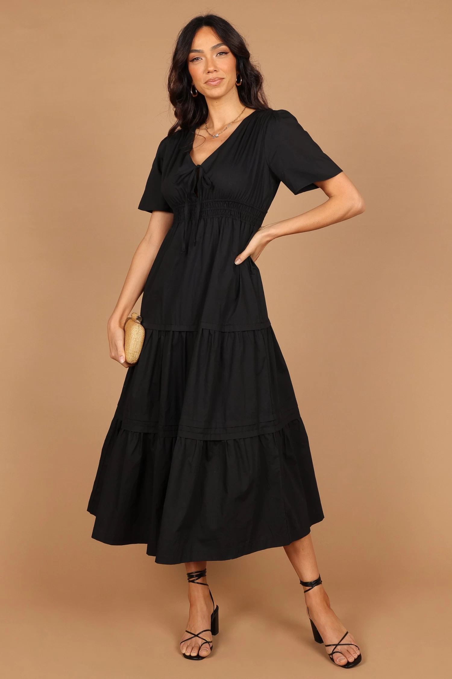 Madelyn Tiered Maxi Dress - Black