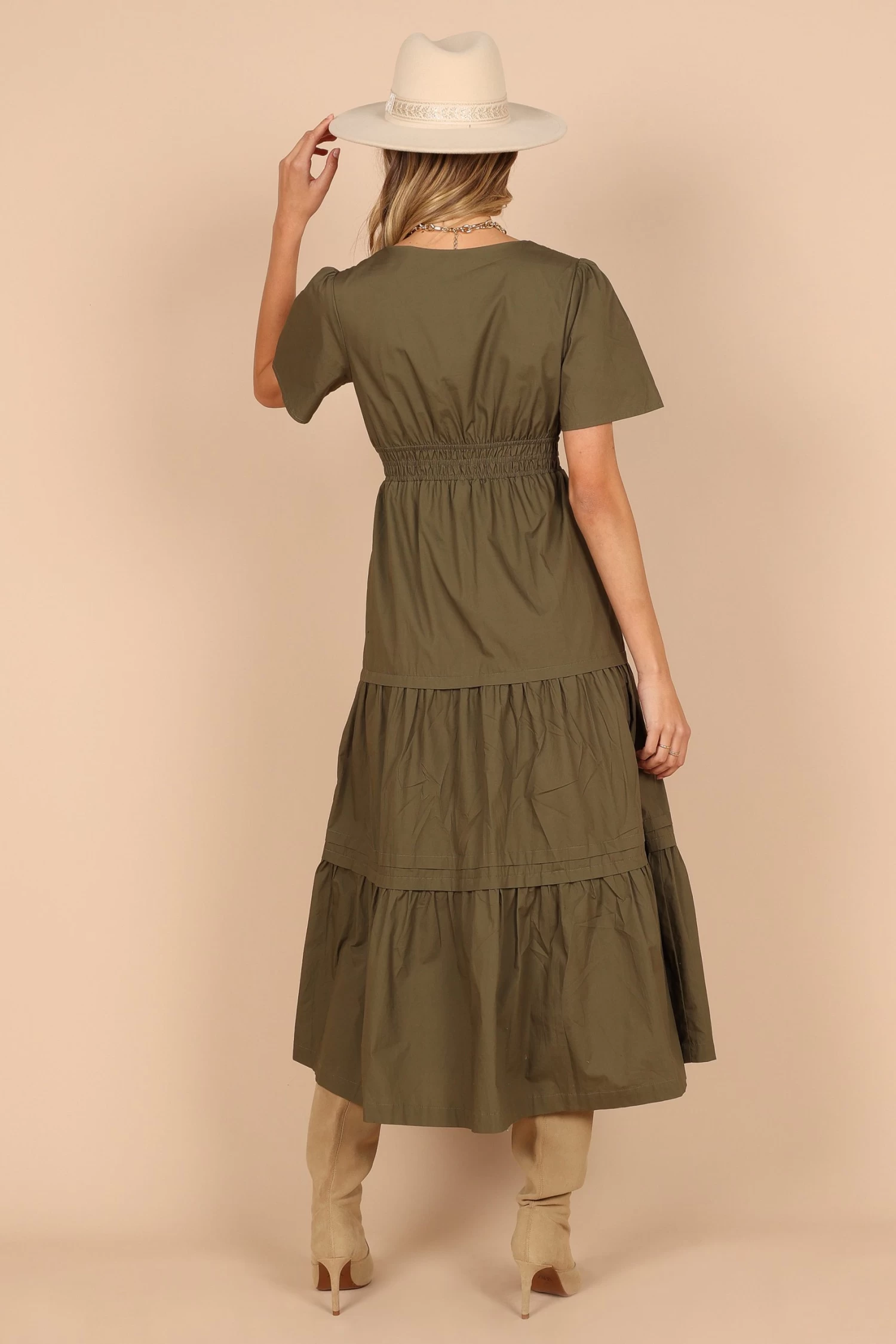 Madelyn Tiered Maxi Dress - Olive - Image 6