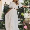 Merletto Cut Out Maxi Dress - White
