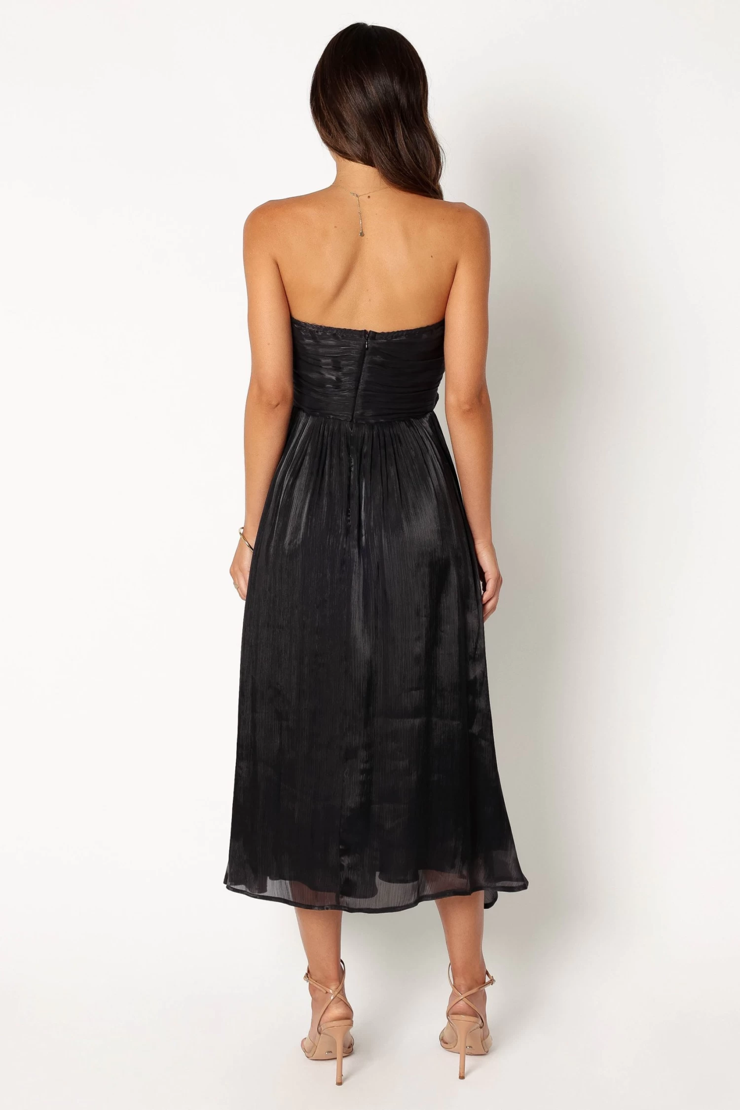 Mila Strapless Midi Dress - Black - Image 6