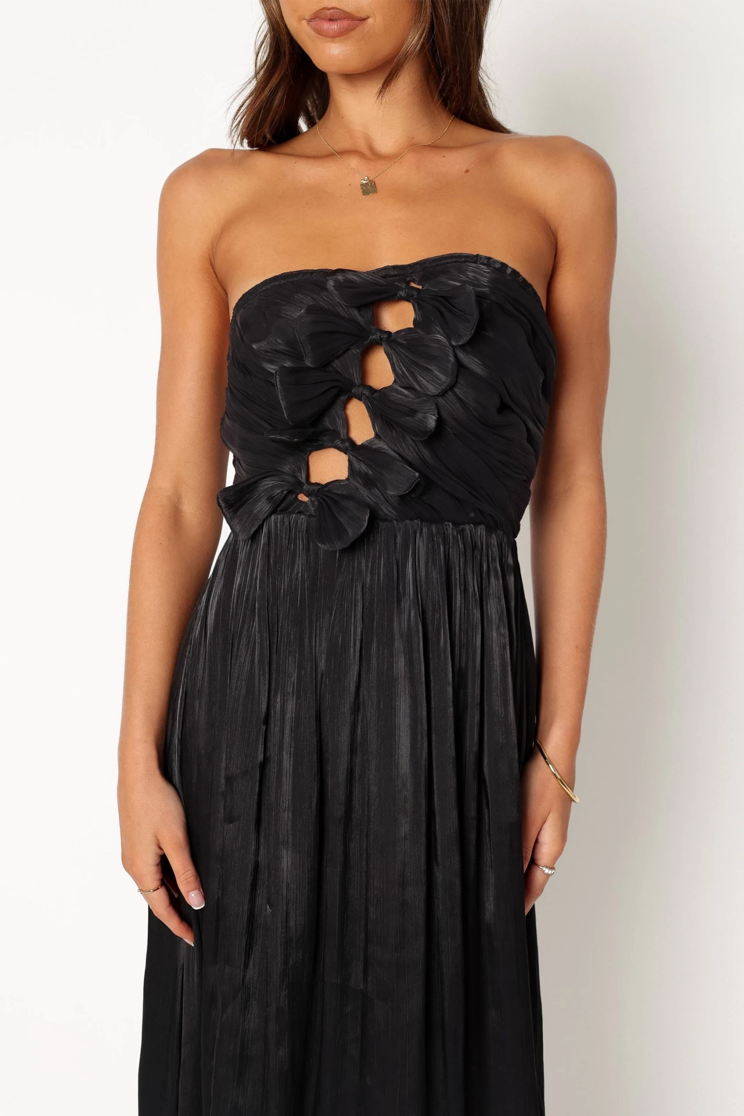 Mila Strapless Midi Dress - Black - Image 7