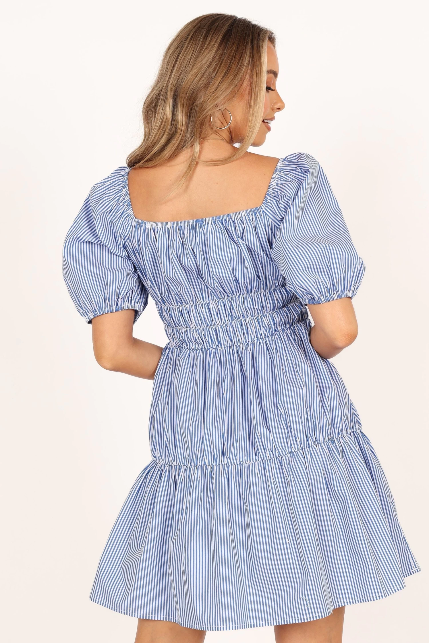 Minne Mini Dress - Blue Stripe - Image 8
