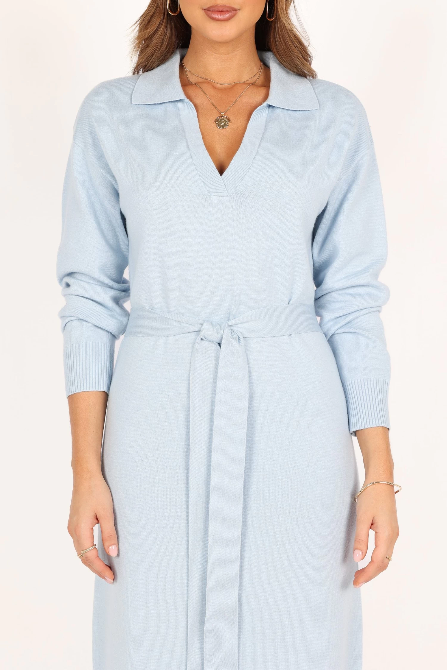 Monday Long Sleeve Maxi Knit Dress - Blue - Image 4