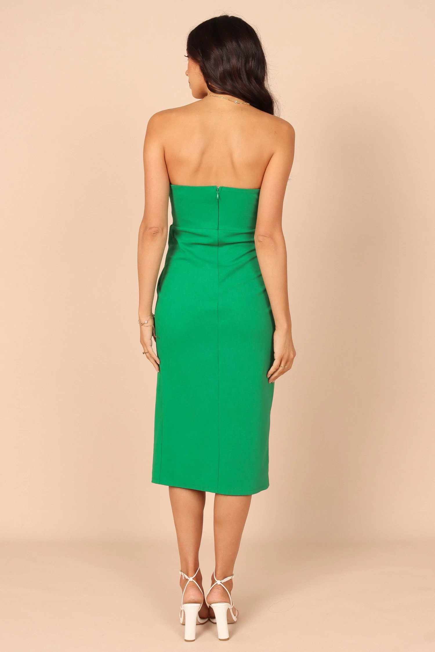 Nerene Strapless Midi Dress - Green - Image 2