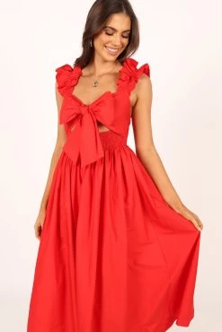 Pita Midi Dress - Red