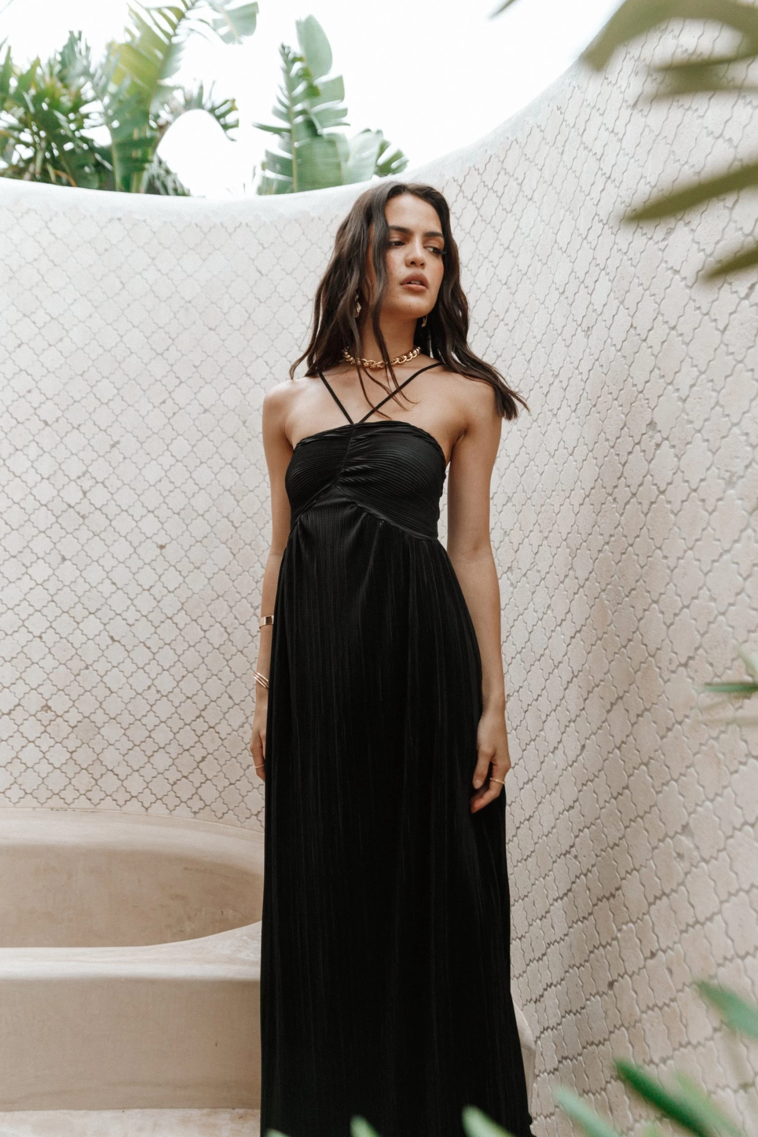 Polly Halterneck Maxi Dress - Black - Image 3