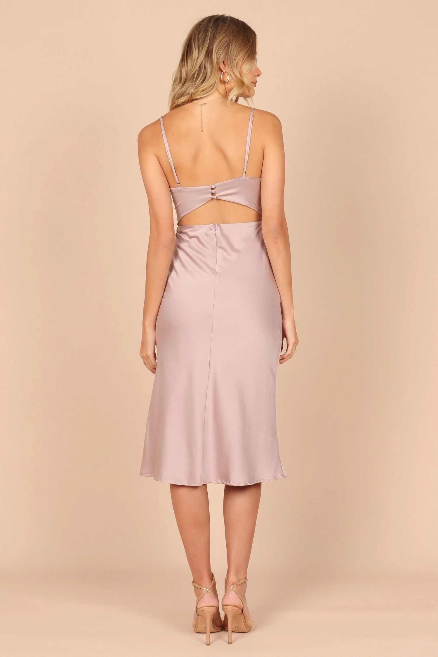 Poppy Cut Out Midi Dress - Lilac - Image 3