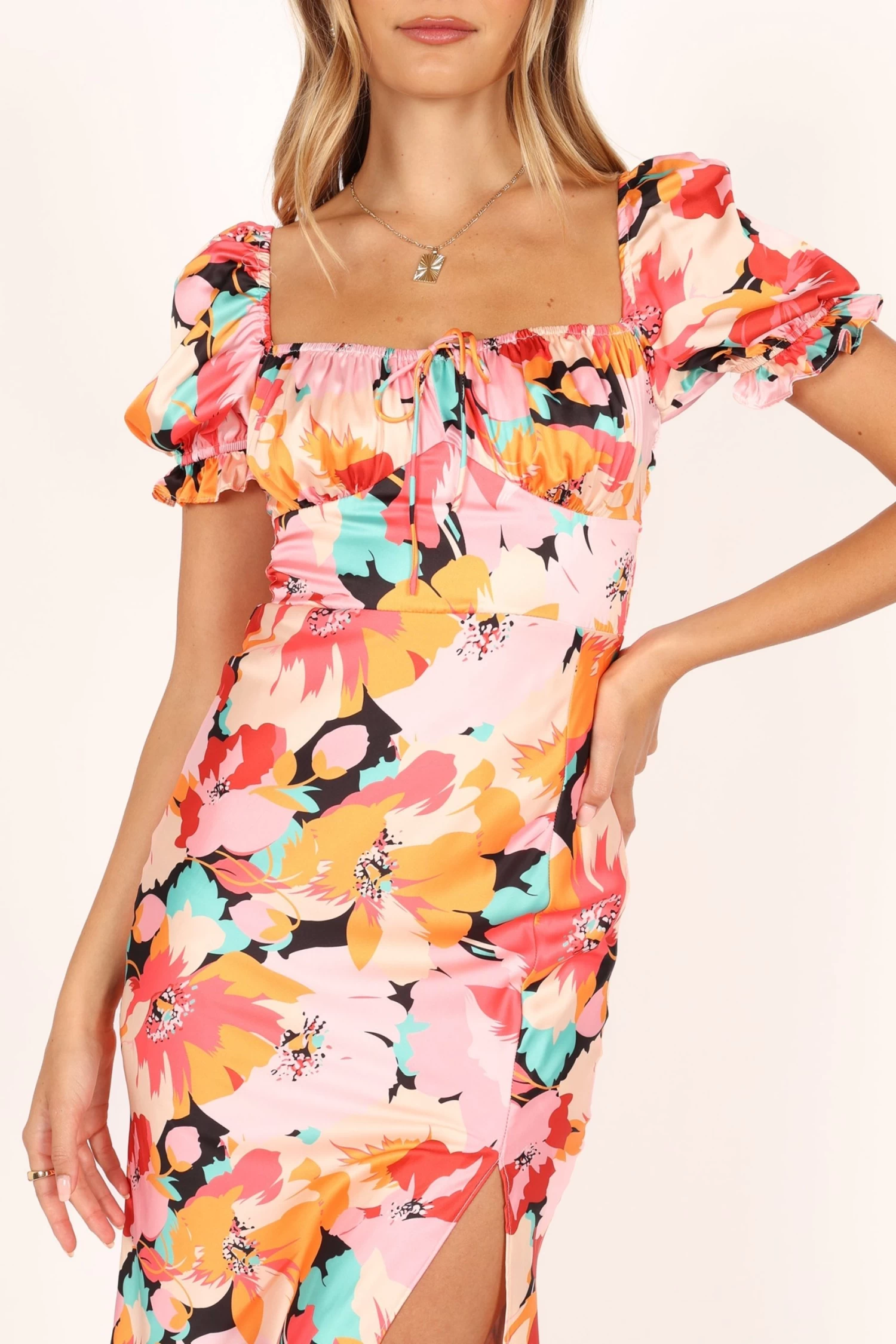 Posie Midi Dress - Pink Floral - Image 3
