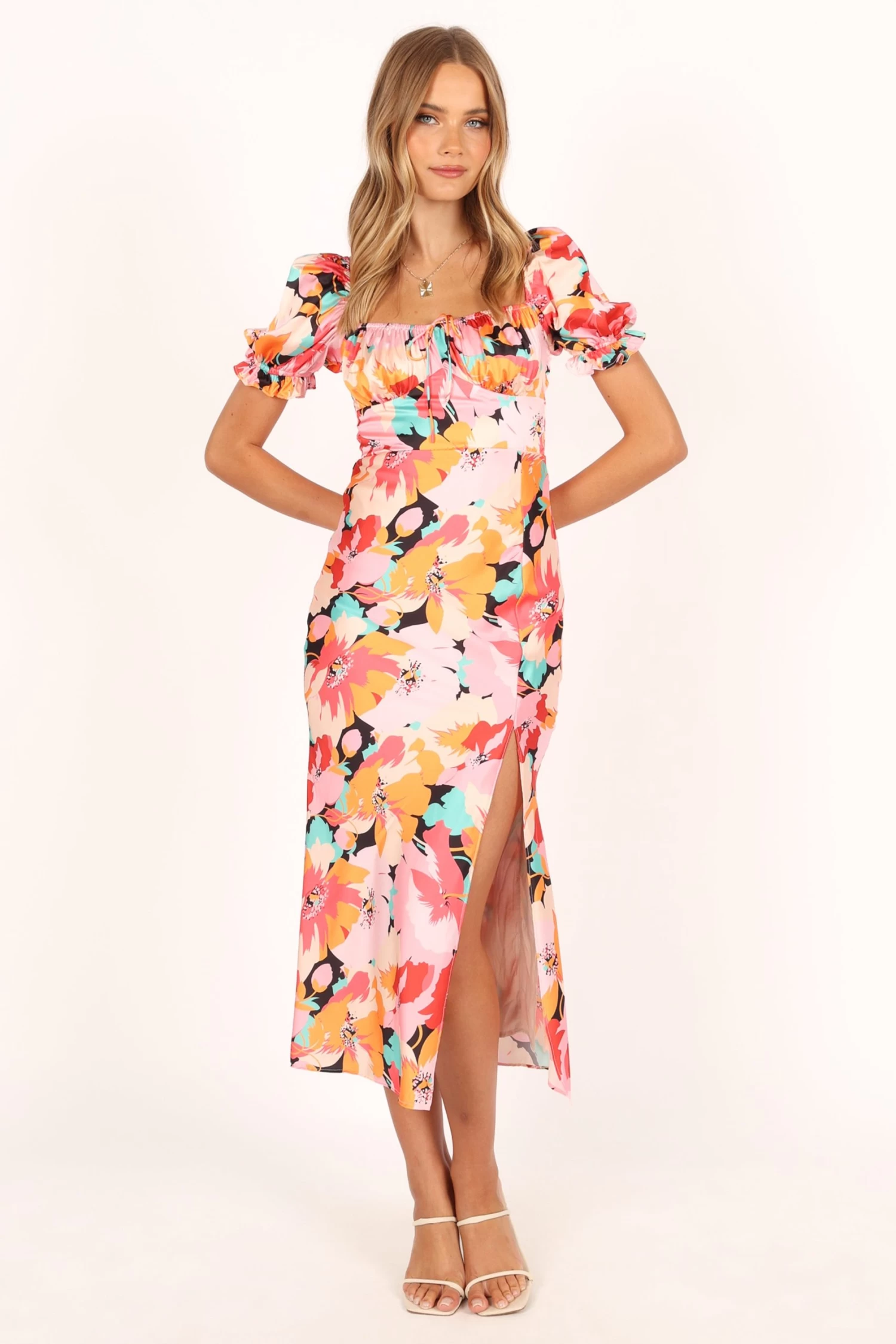 Posie Midi Dress - Pink Floral - Image 4