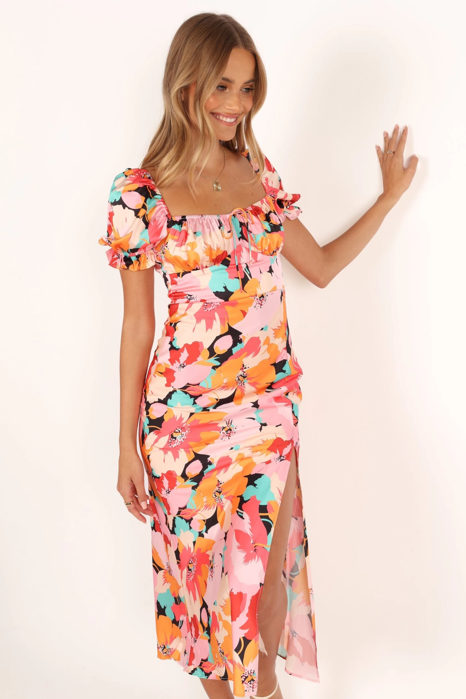 Posie Midi Dress - Pink Floral - Image 2