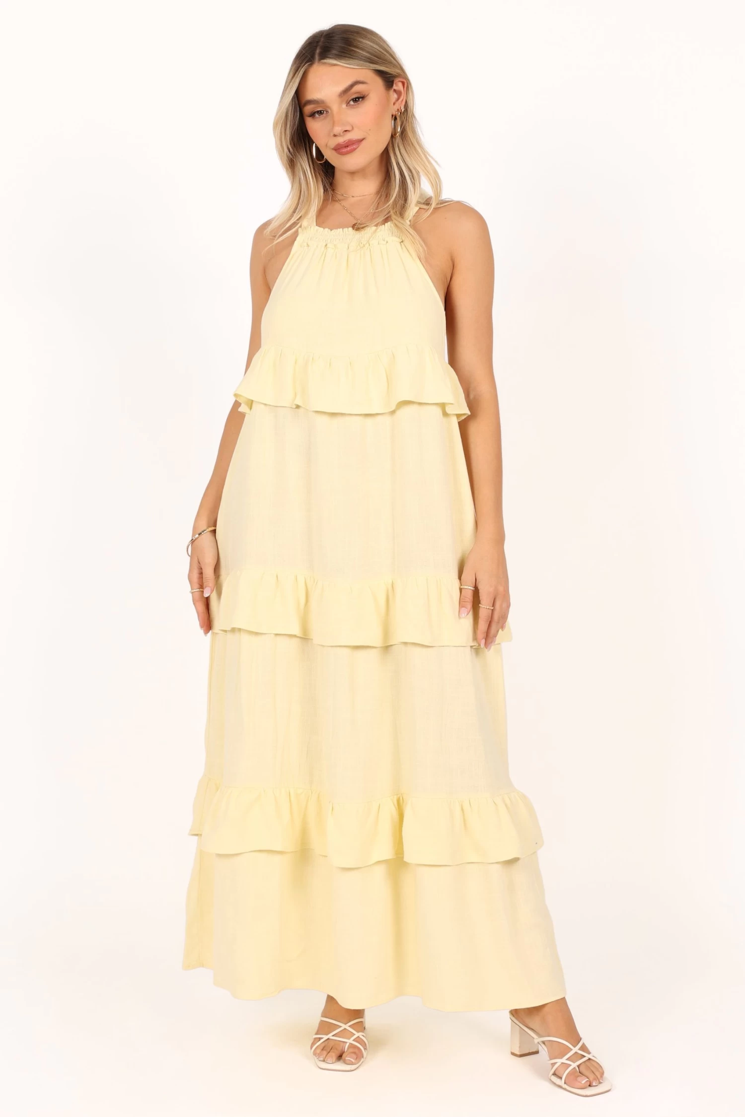 Priscilla Ruffle Maxi Dress - Butter Yellow - Image 4
