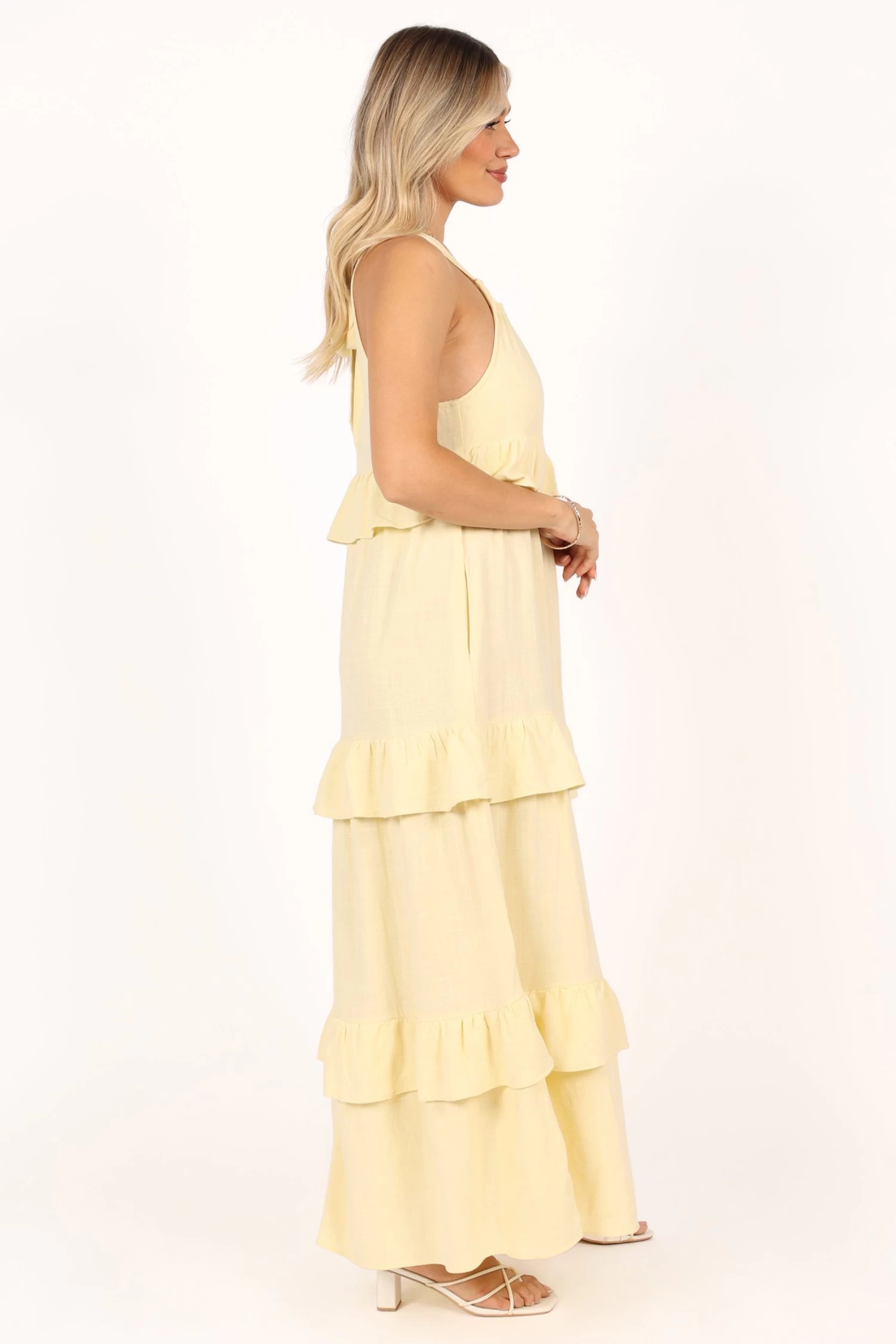 Priscilla Ruffle Maxi Dress - Butter Yellow - Image 10