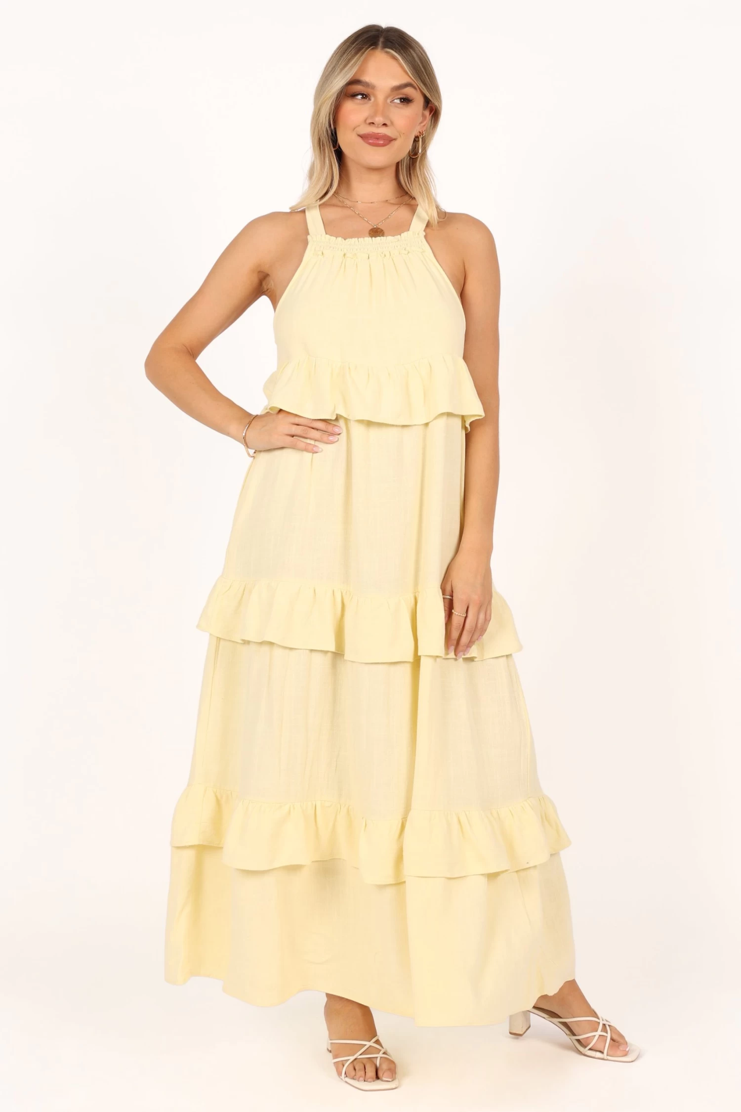 Priscilla Ruffle Maxi Dress - Butter Yellow - Image 11