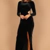 Sarine Long Sleeve Maxi Dress - Black