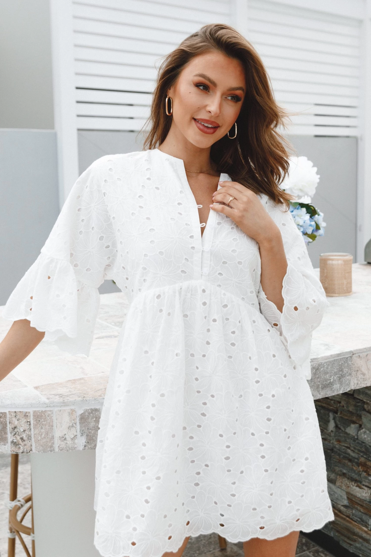 Savannah Mini Dress - White - Image 3