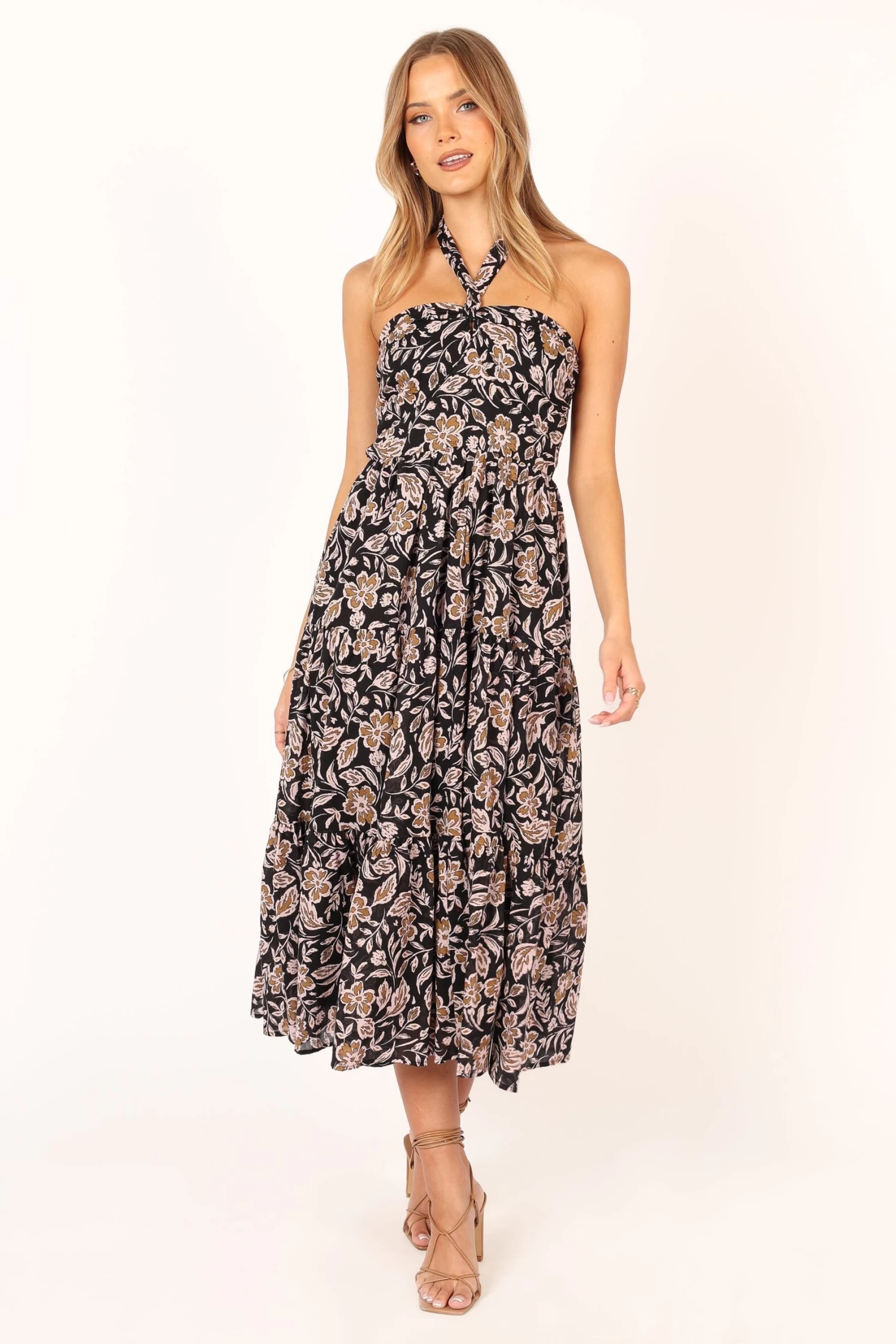Shena Midi Dress - Black Multi - Image 3