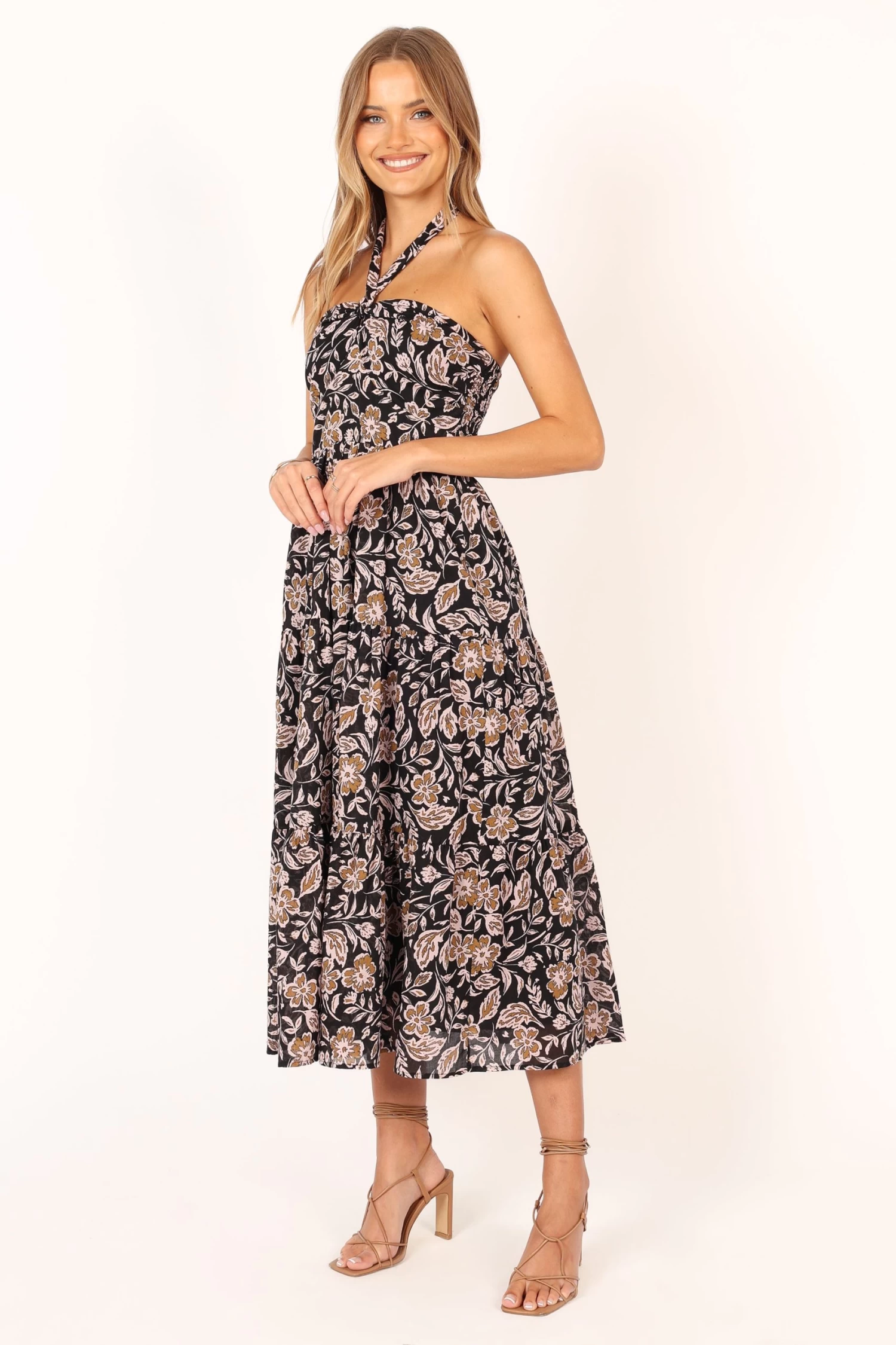 Shena Midi Dress - Black Multi - Image 6