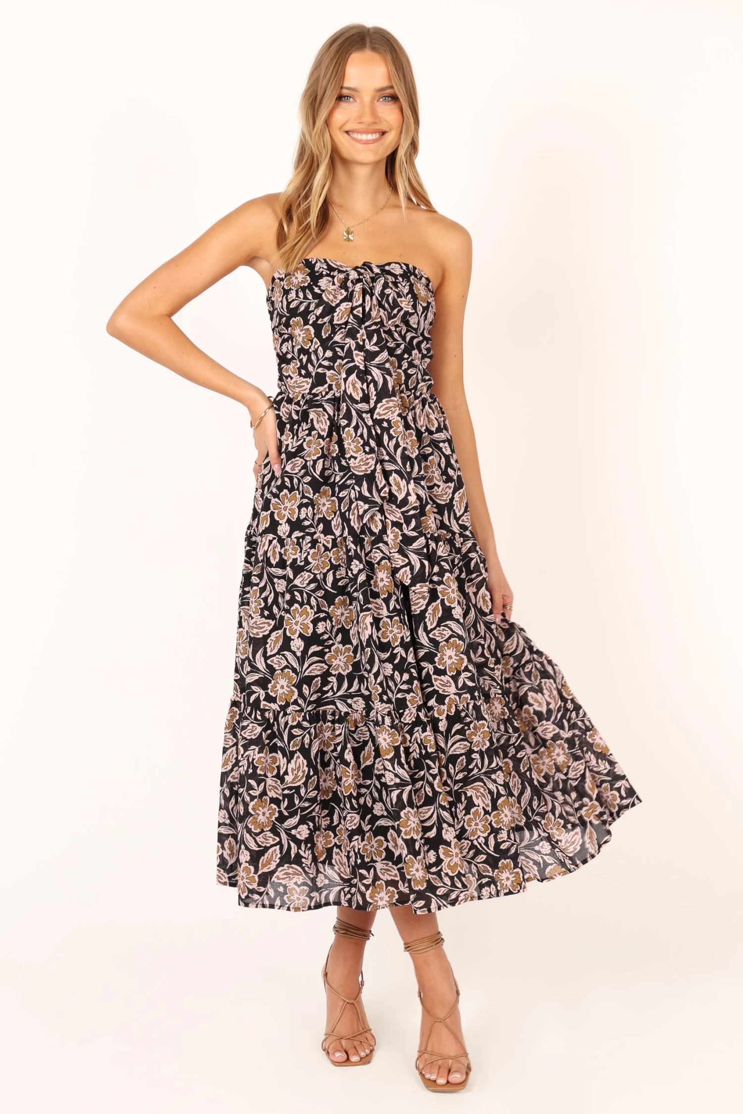 Shena Midi Dress - Black Multi - Image 10