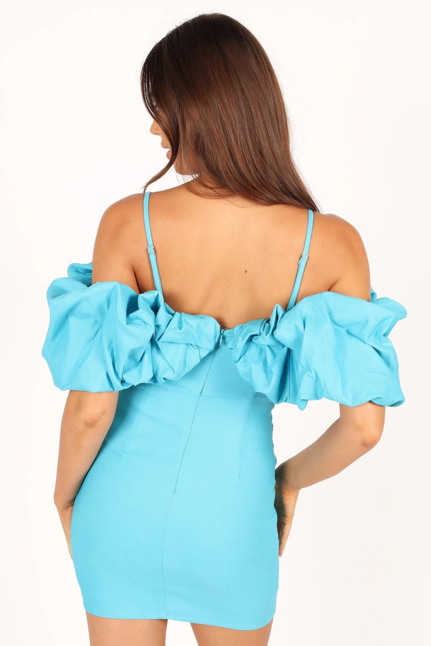 Sia Ruffle Mini Dress - Aqua - Image 6