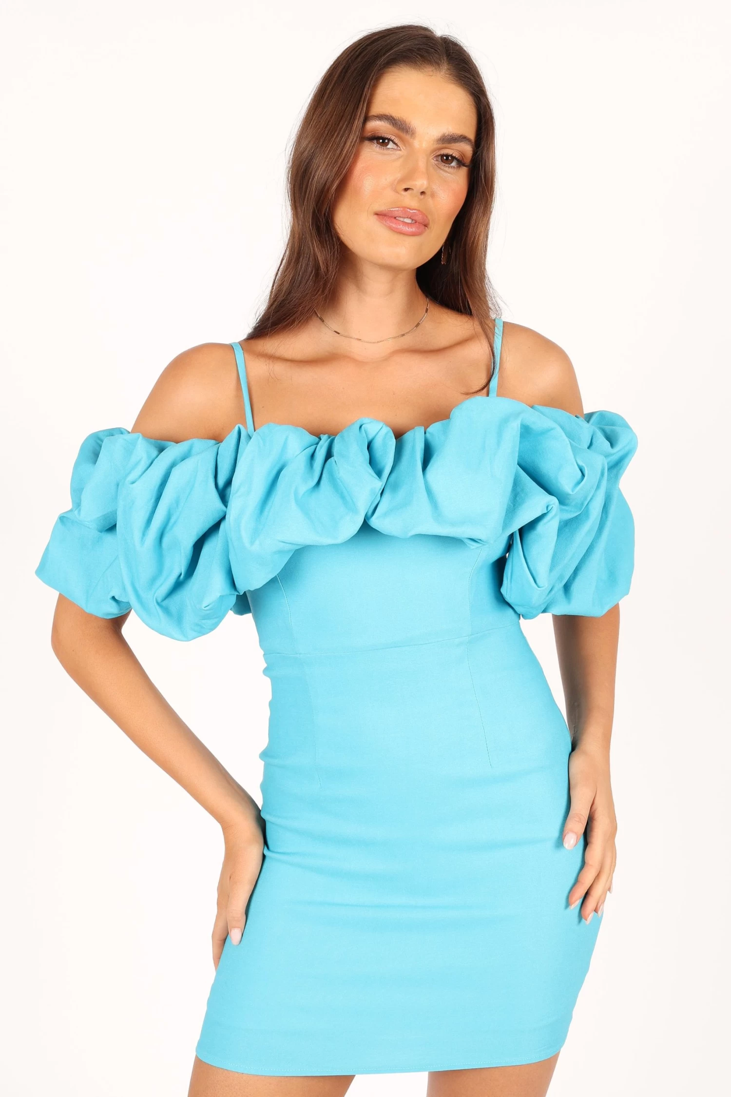 Sia Ruffle Mini Dress - Aqua - Image 8