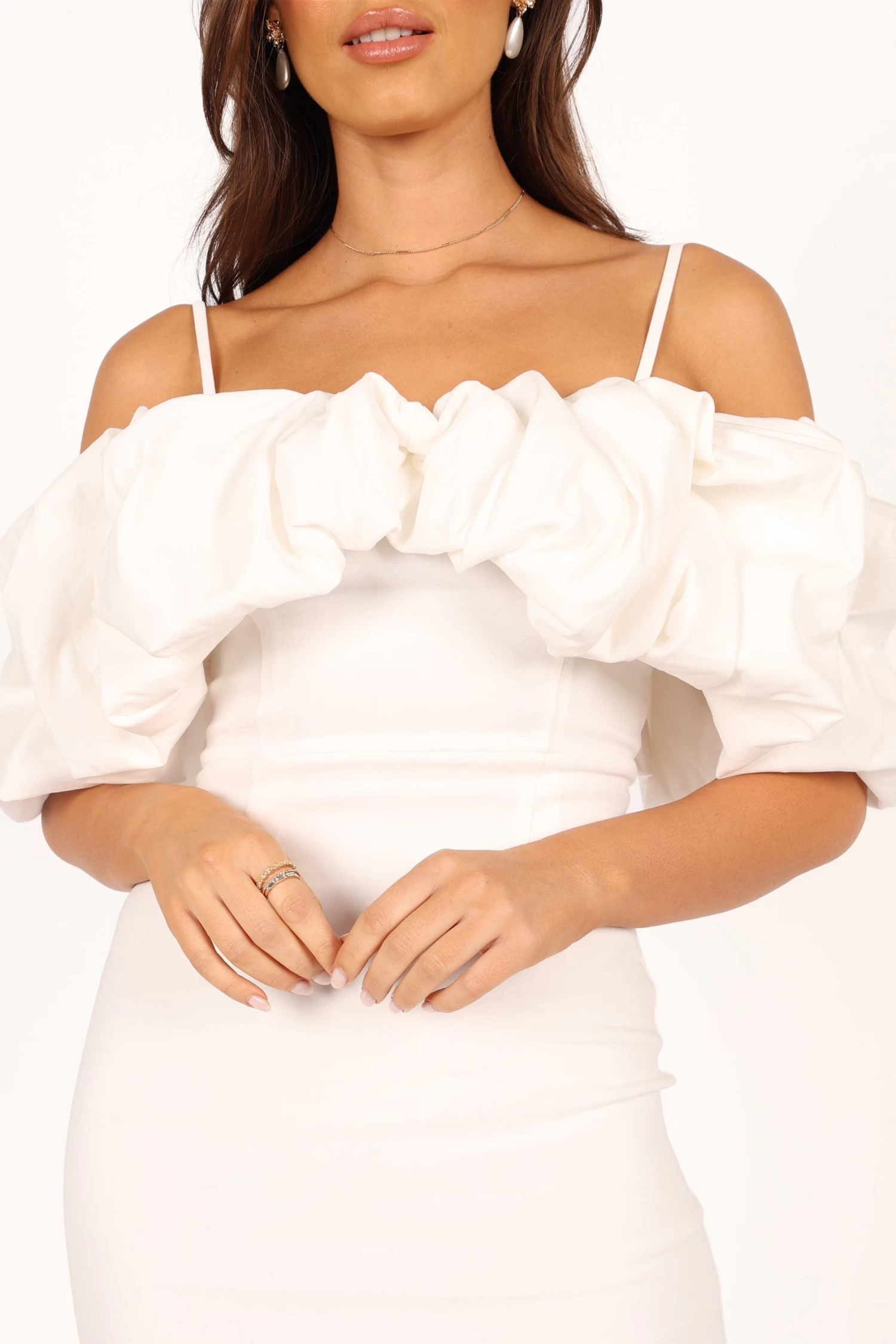 Sia Ruffle Mini Dress - White - Image 2