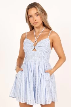 Audrey Smock Romper - Blue