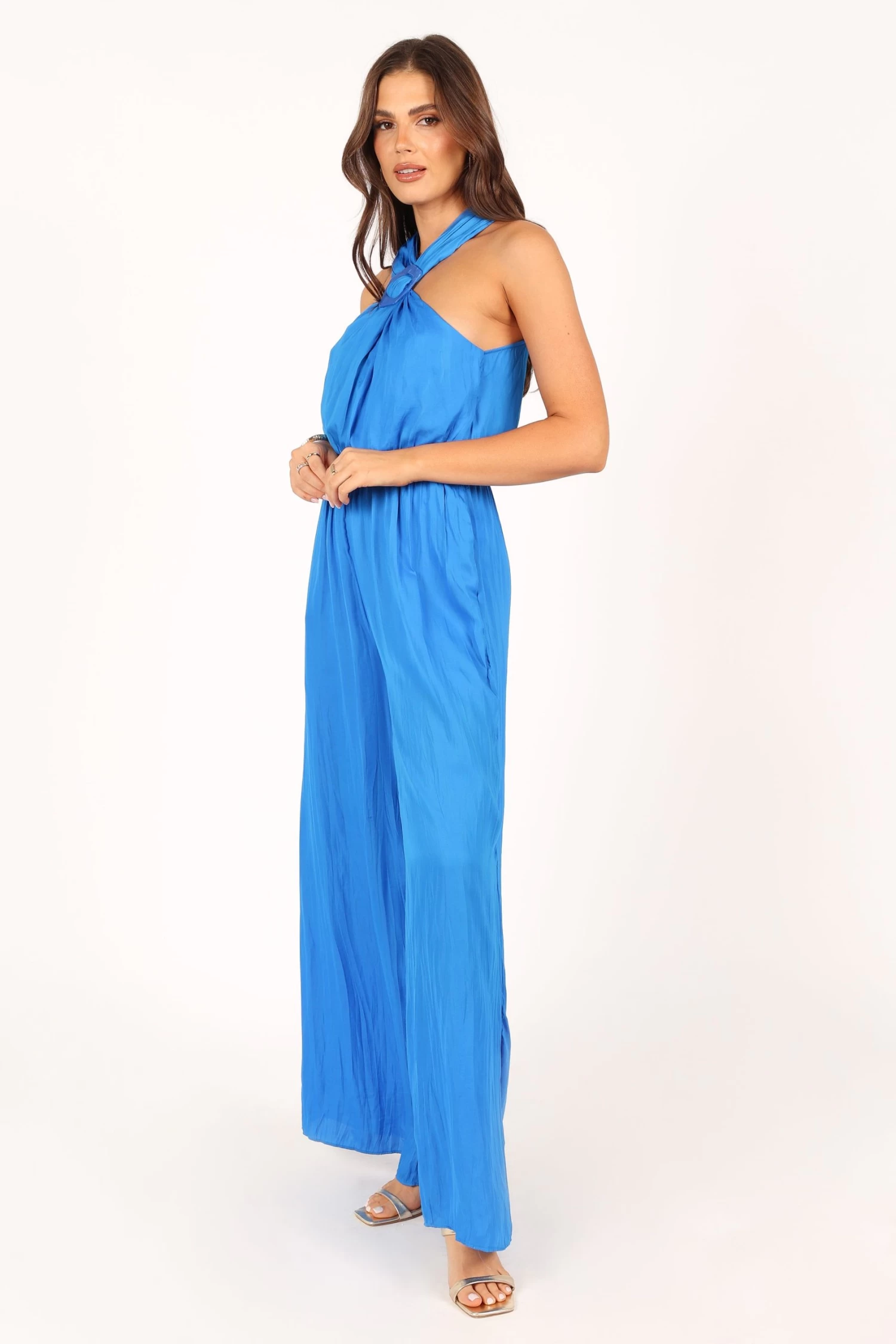 Dylan Wide Leg Jumpsuit - Blue - Image 7