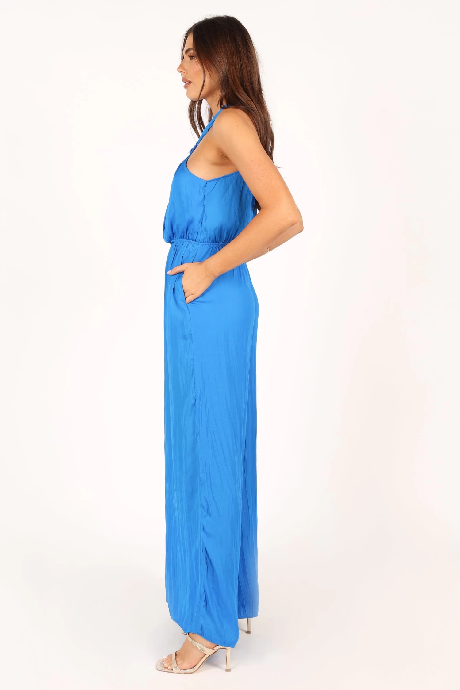 Dylan Wide Leg Jumpsuit - Blue - Image 8