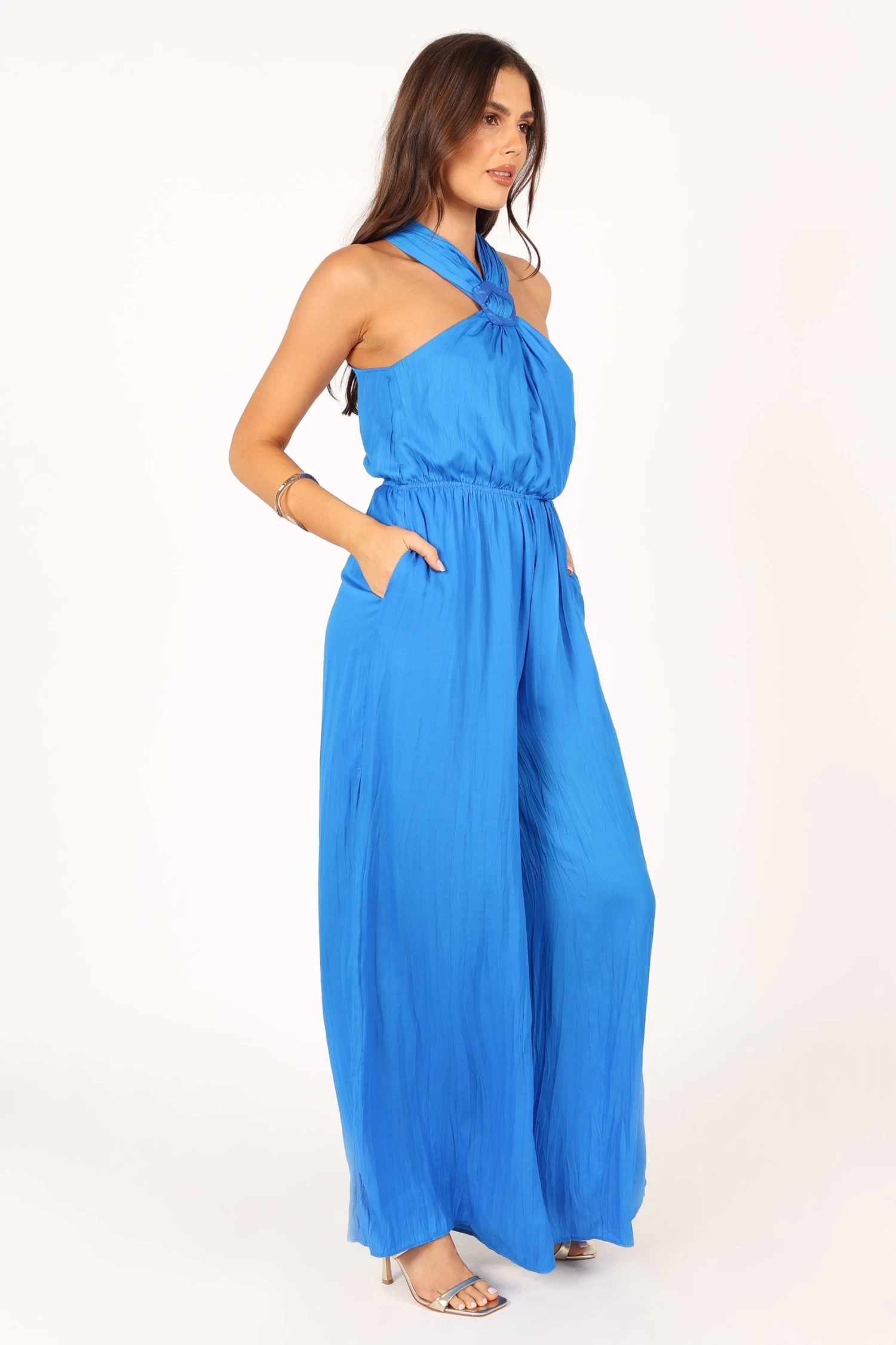 Dylan Wide Leg Jumpsuit - Blue - Image 10
