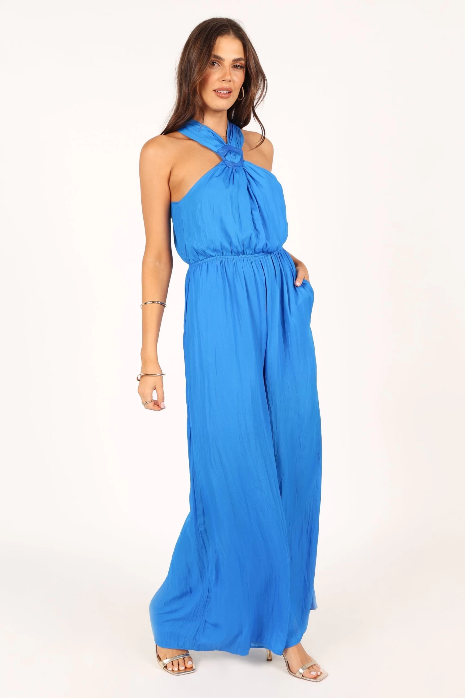 Dylan Wide Leg Jumpsuit - Blue - Image 11