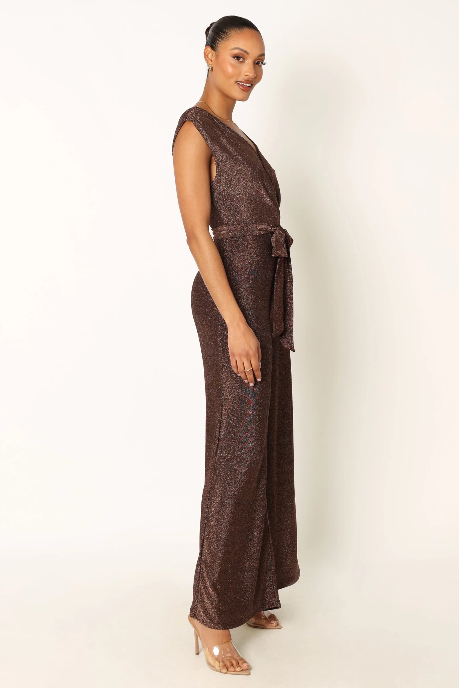 Nora Wide Leg Jumpsuit - Chocolate - Image 5
