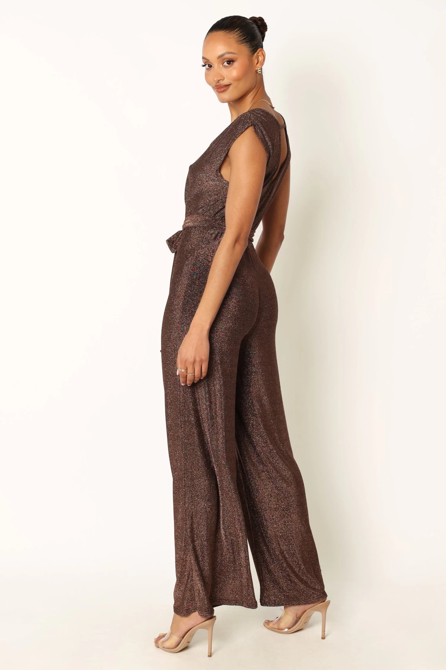 Nora Wide Leg Jumpsuit - Chocolate - Image 8