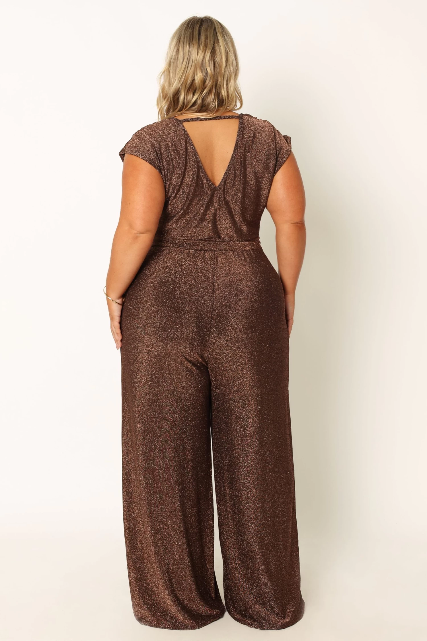 Nora Wide Leg Jumpsuit - Chocolate - Image 12