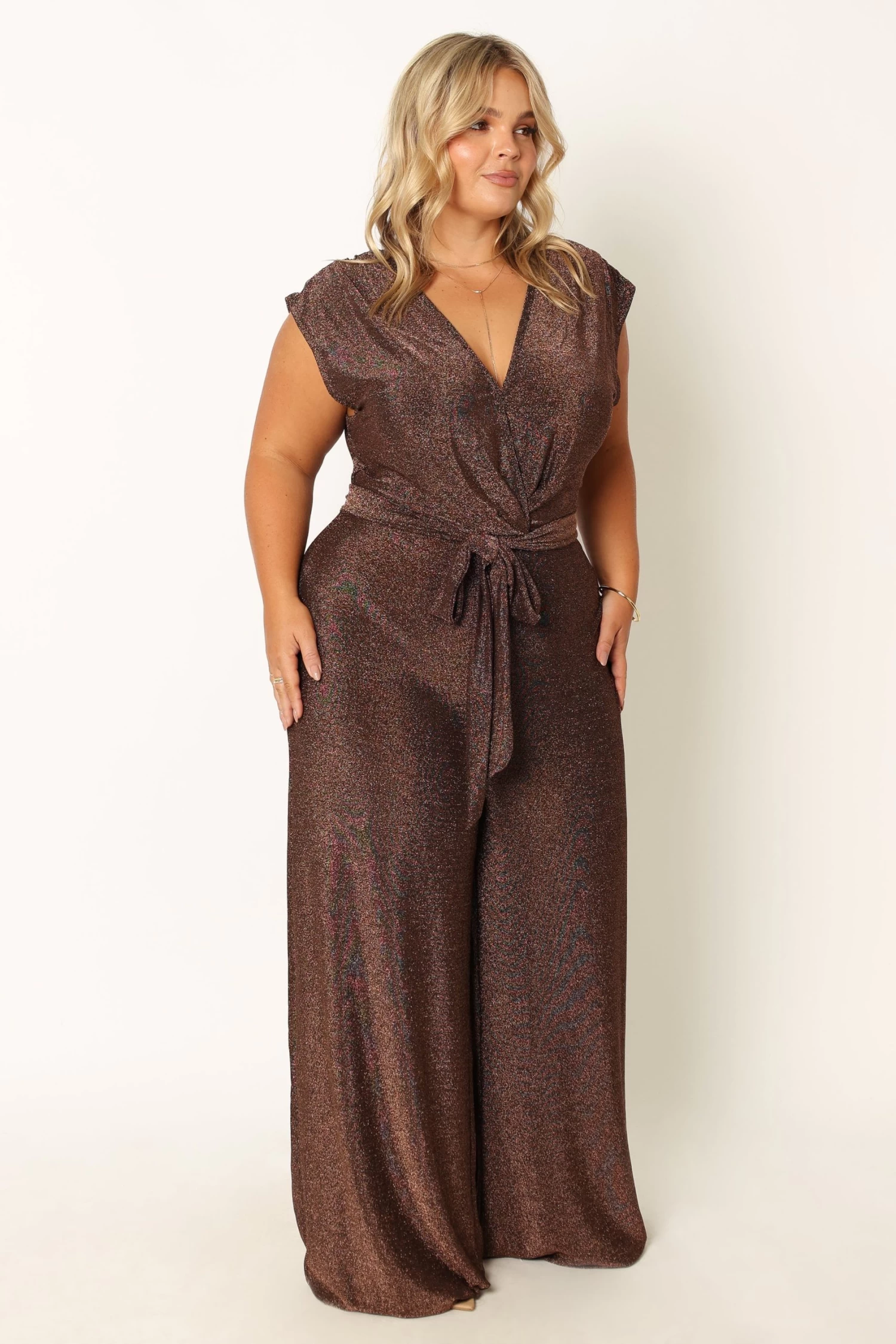 Nora Wide Leg Jumpsuit - Chocolate - Image 11