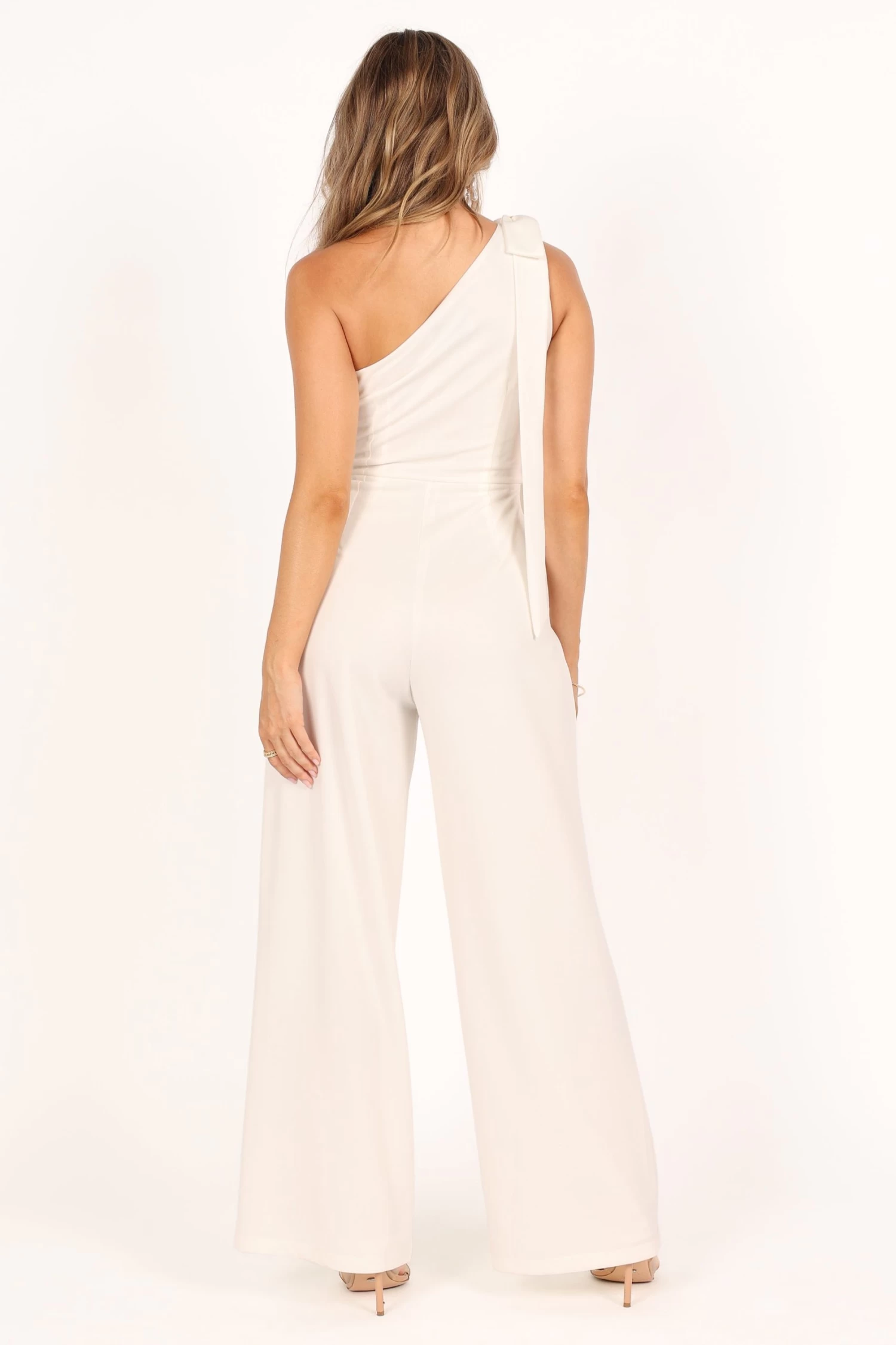 Sadie One Shoulder Jumpsuit - White - Image 6